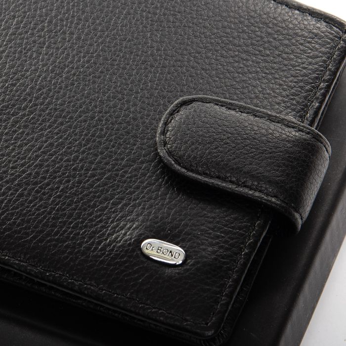 Чоловічий шкіряний чорний гаманець Classik dr.Bond M60-1 black купити недорого в Ти Купи