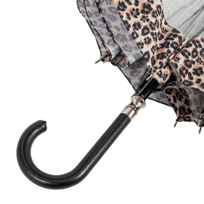 Женский механический зонт-трость Fulton L866 Birdcage-2 Luxe Natural Leopard (Леопард) купить недорого в Ты Купи