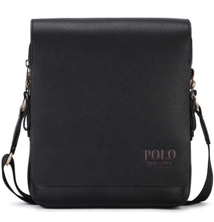 Чоловіча чорна сумка через плече Polo 8802-1 купити недорого в Ти Купи