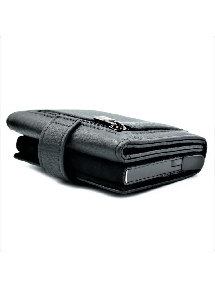 Мужской кожаный кошелек-визитница Weatro 10 х 7,5 х 3 см Черный wtro-163-25F купить недорого в Ты Купи