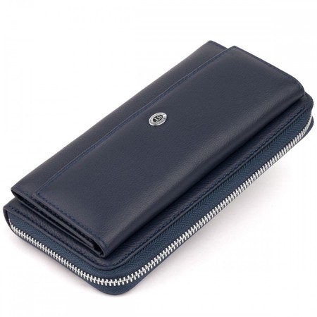 Жіночий шкіряний гаманець ST Leather 19296 Темно-синій купити недорого в Ти Купи