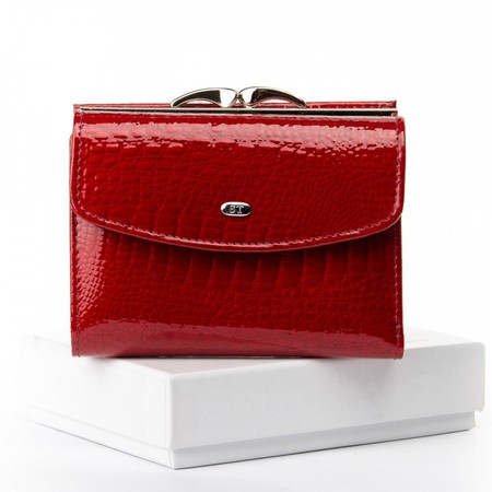 Жіночий лакований гаманець зі шкіри LR SERGIO TORRETTI WS-11 red купити недорого в Ти Купи
