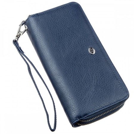 Жіночий синій гаманець з натуральної шкіри ST Leather 18869 Синій купити недорого в Ти Купи