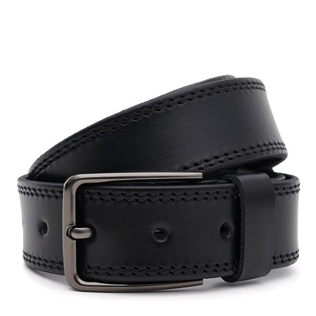 Чоловічий шкіряний ремінь Borsa Leather 150v1fx67-black купити недорого в Ти Купи