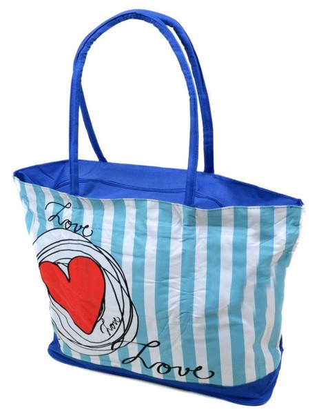 Жіноча пляжна сумка з текстилю Podium 1350 blue купити недорого в Ти Купи