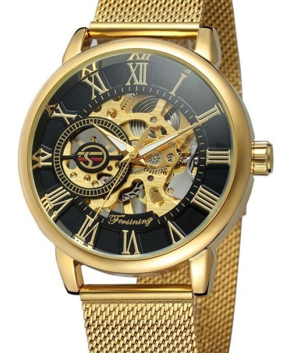 Жіночий годинник скелетон FORSINING RICH GOLD II (1121) купити недорого в Ти Купи