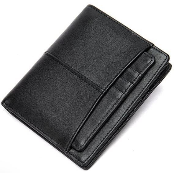 Чоловічий чорний гаманець з натуральної шкіри Vintage 14921 Чорний купити недорого в Ти Купи
