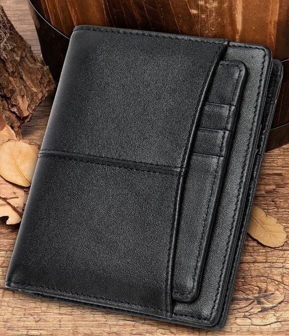 Чоловічий чорний гаманець з натуральної шкіри Vintage 14921 Чорний купити недорого в Ти Купи