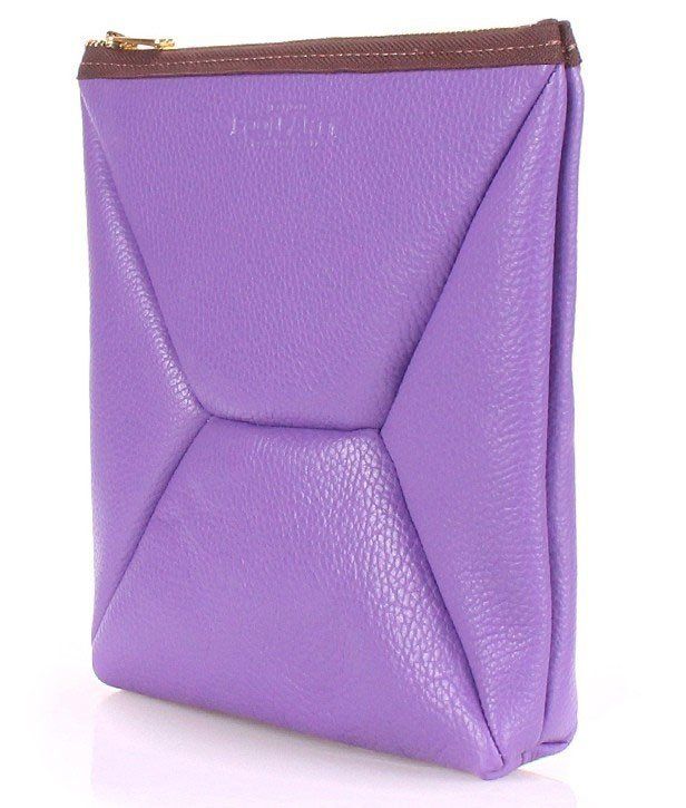 Шкіряна косметичка-клатч POOLPARTY THE X violet купити недорого в Ти Купи