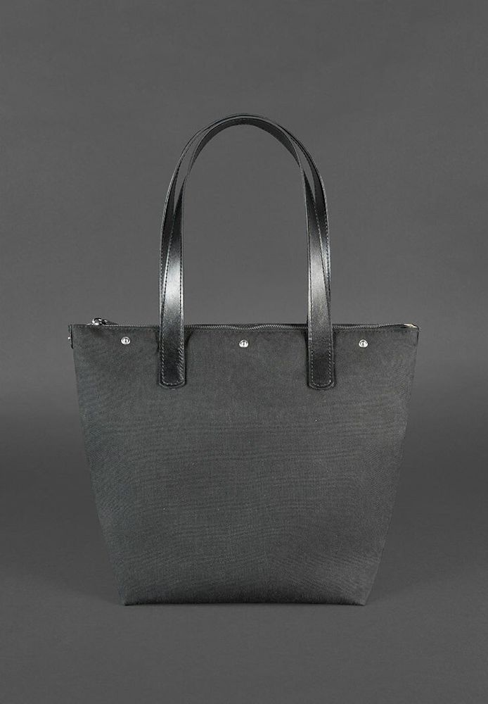 Плетеная сумка из натуральной кожи BlankNote Пазл L угольно-черная - BN-BAG-33-YGOL купить недорого в Ты Купи