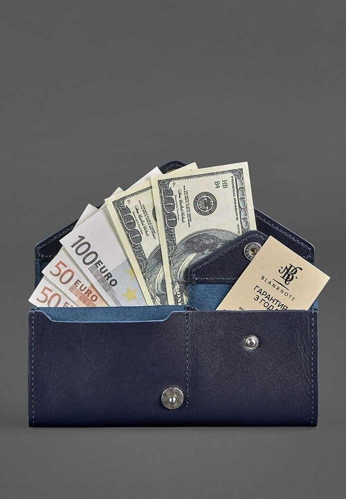 Жіночий гаманець зі шкіри BlankNote bn-w-1-navy-blue купити недорого в Ти Купи