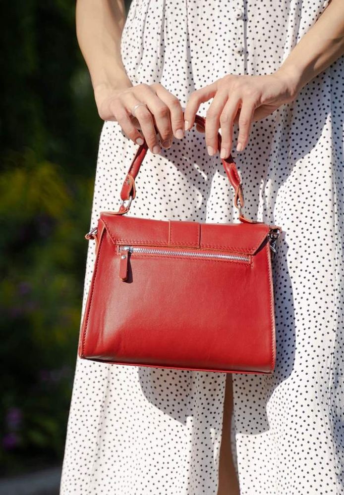 Жіноча шкіряна сумка ефір червоний двадцять-червоний купити недорого в Ти Купи