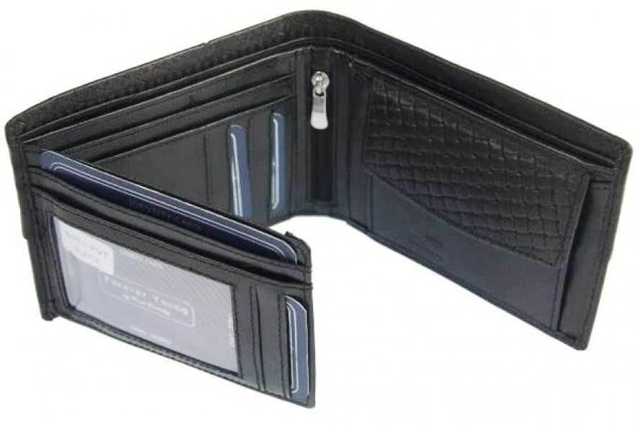 Мужской кожаный кошелек ALWAYS WILD N951PVT black купить недорого в Ты Купи