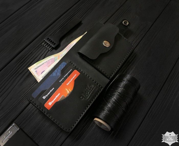 Чоловічий шкіряний гаманець ручної роботи VOILE vl-cw1-blk купити недорого в Ти Купи