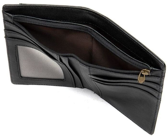 Мужской чёрный кошелёк из натуральной кожи Vintage 14921 Черный купить недорого в Ты Купи