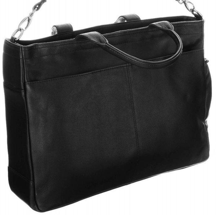 Чоловіча шкіряна сумка-портфоліо для ноутбука 15,6 дюйма завжди дика чорна купити недорого в Ти Купи