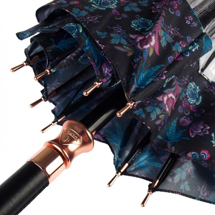 Женский механический зонт-трость Fulton Birdcage-2 Luxe L866 Luminous Floral (Светящиеся цветы) купить недорого в Ты Купи