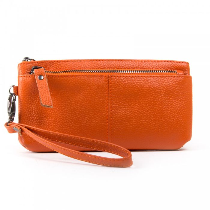 Жіноча шкіряна косметичка Cosmetic bag A-00276-10 orange купити недорого в Ти Купи