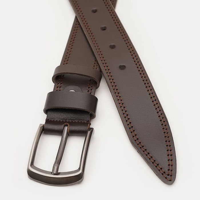 Мужской кожаный ремень Borsa Leather V1115FX22-brown купить недорого в Ты Купи