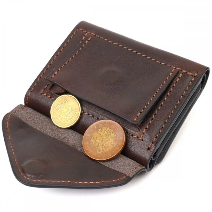 Кожаный мужской кошелек ручной работы GRANDE PELLE 16787 купить недорого в Ты Купи