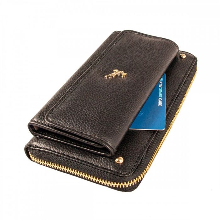 Англійський жіночий гаманець Ashwood J54 Black (Чорний) купити недорого в Ти Купи