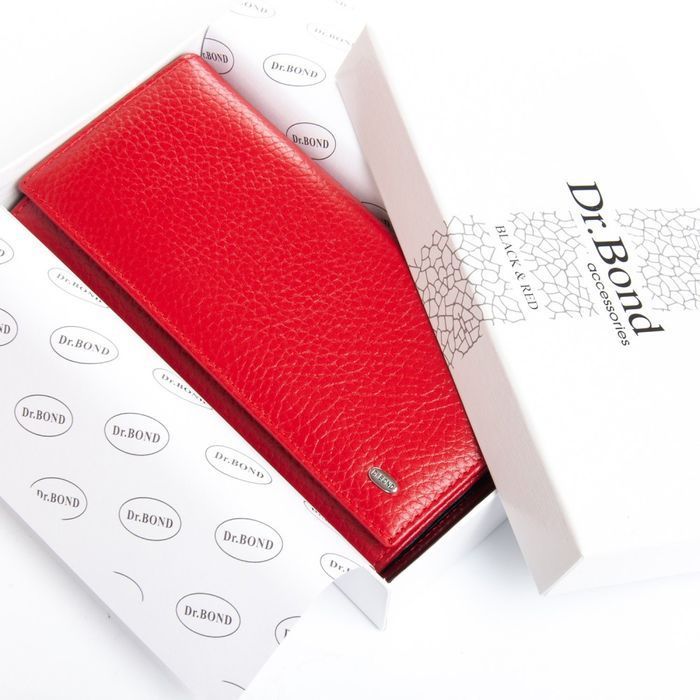Женский кожаный кошелек BR DR. BOND W501-4 red-black купить недорого в Ты Купи