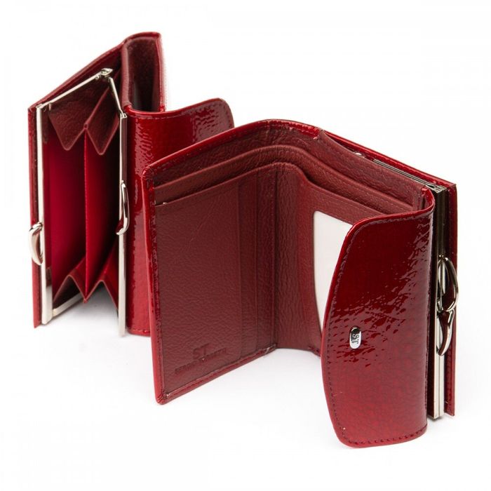 Женский лакированный кошелек из кожи LR SERGIO TORRETTI WS-11 red купить недорого в Ты Купи
