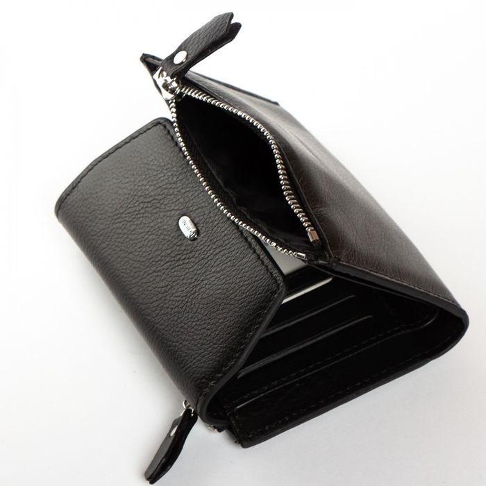 Шкіряний жіночий гаманець Classik DR. BOND WN-23-12 black купити недорого в Ти Купи