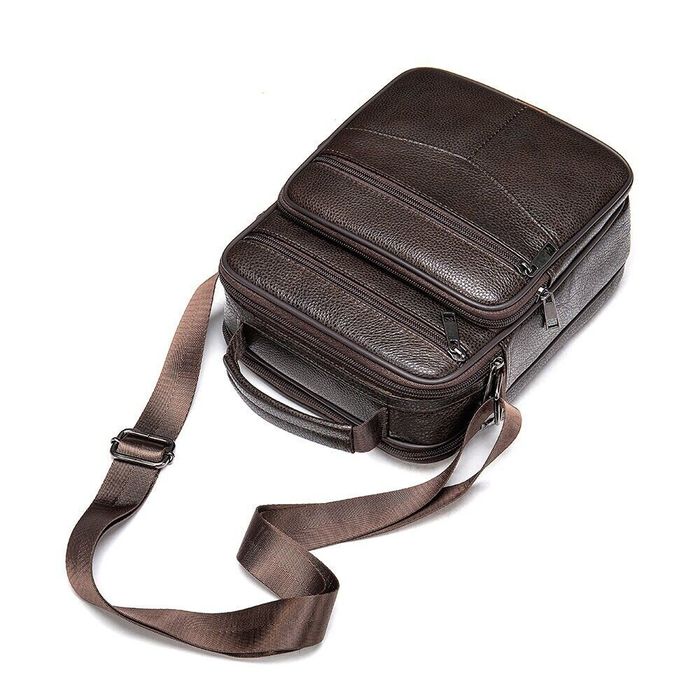 Чоловіча шкіряна темно-коричнева сумка Vintage 14991 купити недорого в Ти Купи