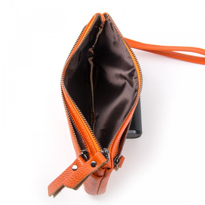 Жіноча шкіряна косметичка Cosmetic bag A-00276-10 orange купити недорого в Ти Купи