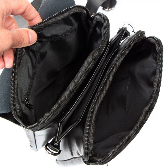 Чоловіча сумка через плече зі шкірозамінника DR. BOND 524-3 black купити недорого в Ти Купи