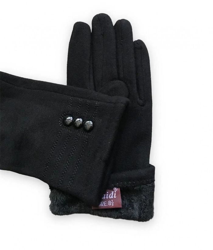 Жіночі розтяжні рукавички Чорні 8710S1 с купити недорого в Ти Купи