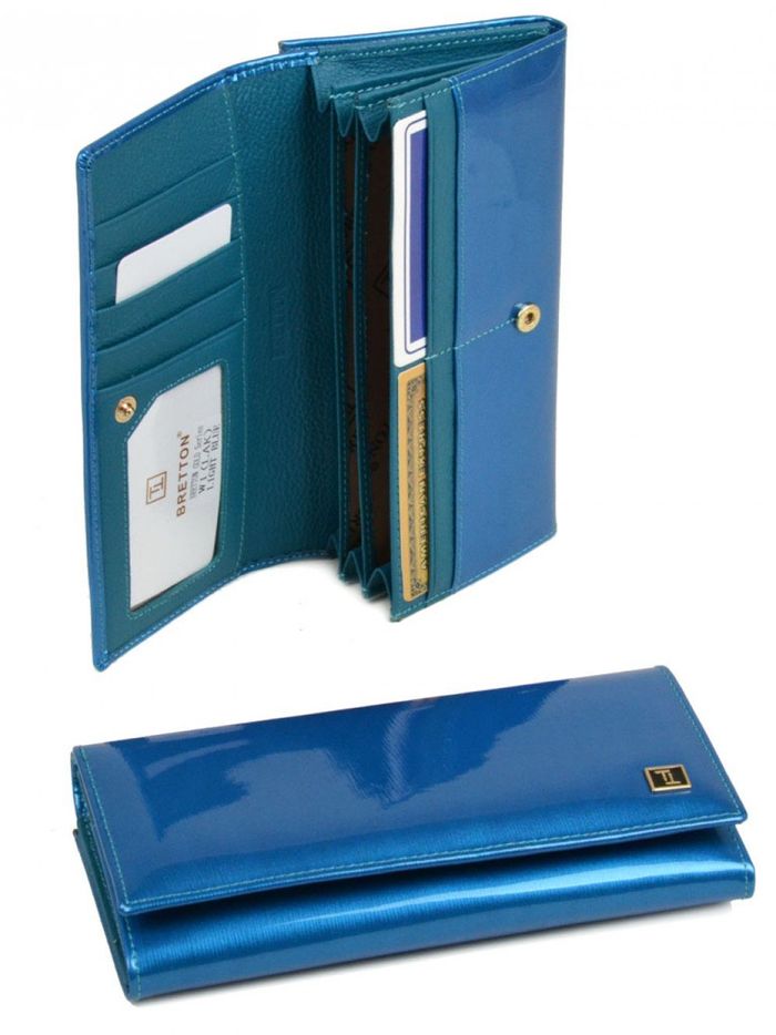 Жіночий шкіряний гаманець Gold Bretton W1 l-blue купити недорого в Ти Купи