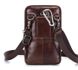 Кожаная темно-коричневая сумка на пояс для смартфона Bull т0158