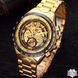 Мужские наручные часы скелетон Winner Action Gold (11111)