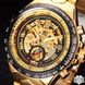 Чоловічий наручний годинник скелетон Winner Action Gold (11111)