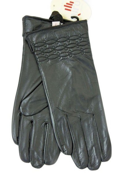 Черные удобные женские перчатки из натуральной кожи L купить недорого в Ты Купи