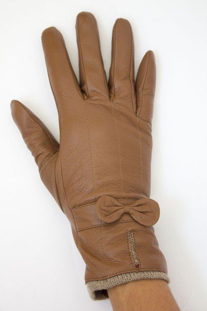 Жіночі шкіряні коричневі рукавички Shust Gloves купити недорого в Ти Купи