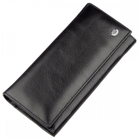 Жіночий чорний гаманець з натуральної шкіри ST Leather 18870 Чорний купити недорого в Ти Купи