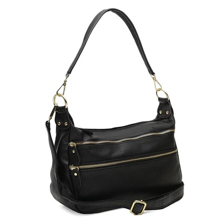 Жіноча шкіряна сумка Borsa Leather K1213-black купити недорого в Ти Купи