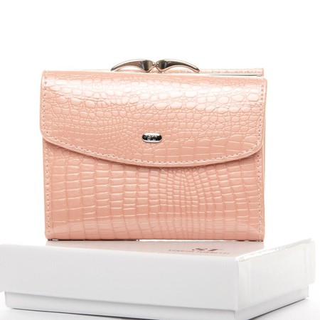 Женский лакированный кошелек из кожи LR SERGIO TORRETTI WS-11 pink купить недорого в Ты Купи