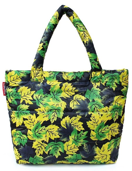 Стеганая женская сумка Poolparty зеленые листья купить недорого в Ты Купи