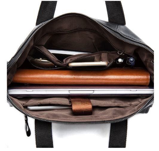 Чоловіча шкіряна сумка через плече для ноутбука Vintage 14799 Чорний купити недорого в Ти Купи