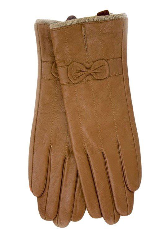 Женские кожаные коричневые перчатки Shust Gloves купить недорого в Ты Купи