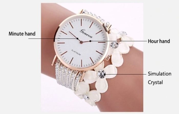 Жіночий наручний годинник GENEVA CREATIVE WHITE 1305 купити недорого в Ти Купи