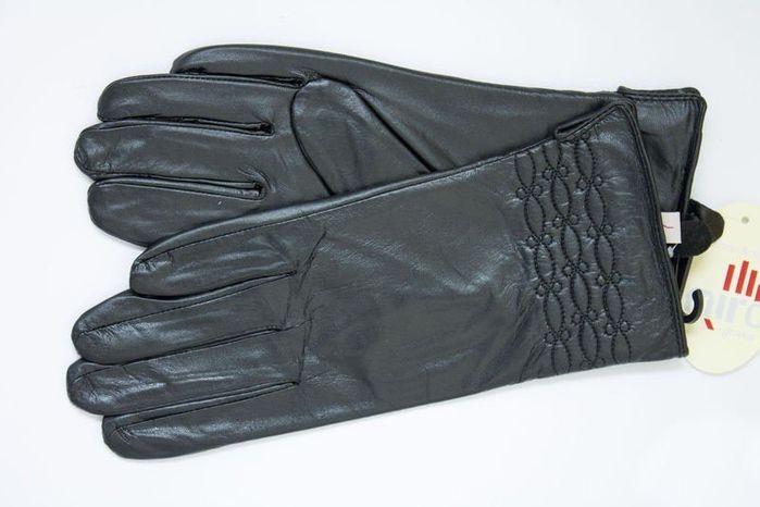 Черные удобные женские перчатки из натуральной кожи L купить недорого в Ты Купи