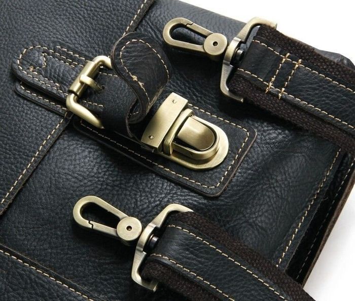 Мужской кожаный черный портфель Vintage 14248 Черный купить недорого в Ты Купи