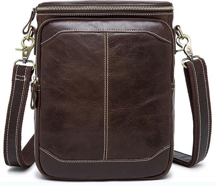 Чоловіча шкіряна сумка через плече Vintage 20023 Коричневий купити недорого в Ти Купи