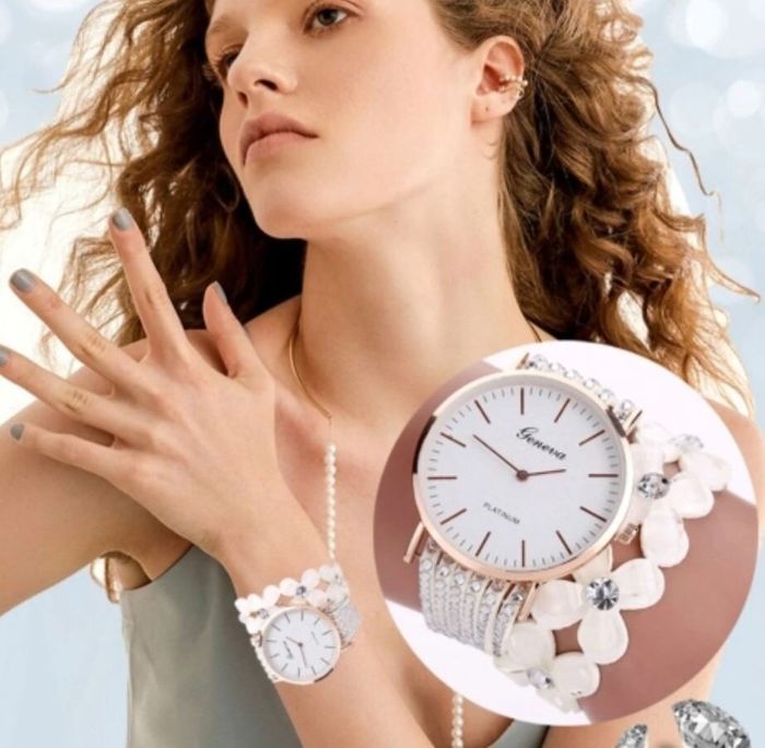 Жіночий наручний годинник GENEVA CREATIVE WHITE 1305 купити недорого в Ти Купи