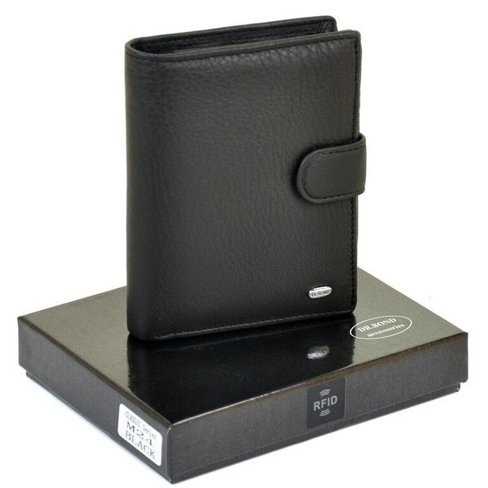 Кожаный кошелек Classik DR. BOND RFID M24 black купить недорого в Ты Купи